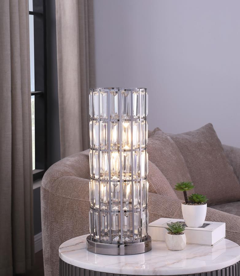 Wanda 20-inch Crystal Shade Bedside Table Lamp Black view 2