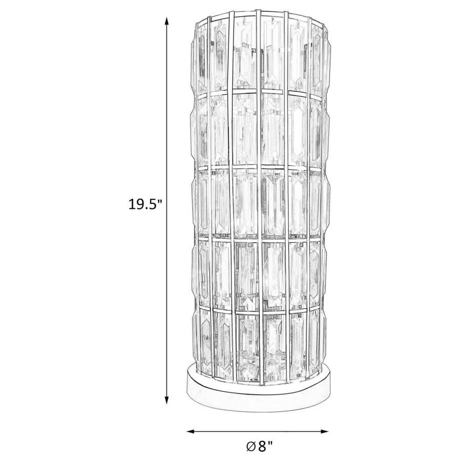 Wanda 20-inch Crystal Shade Bedside Table Lamp Black view 3