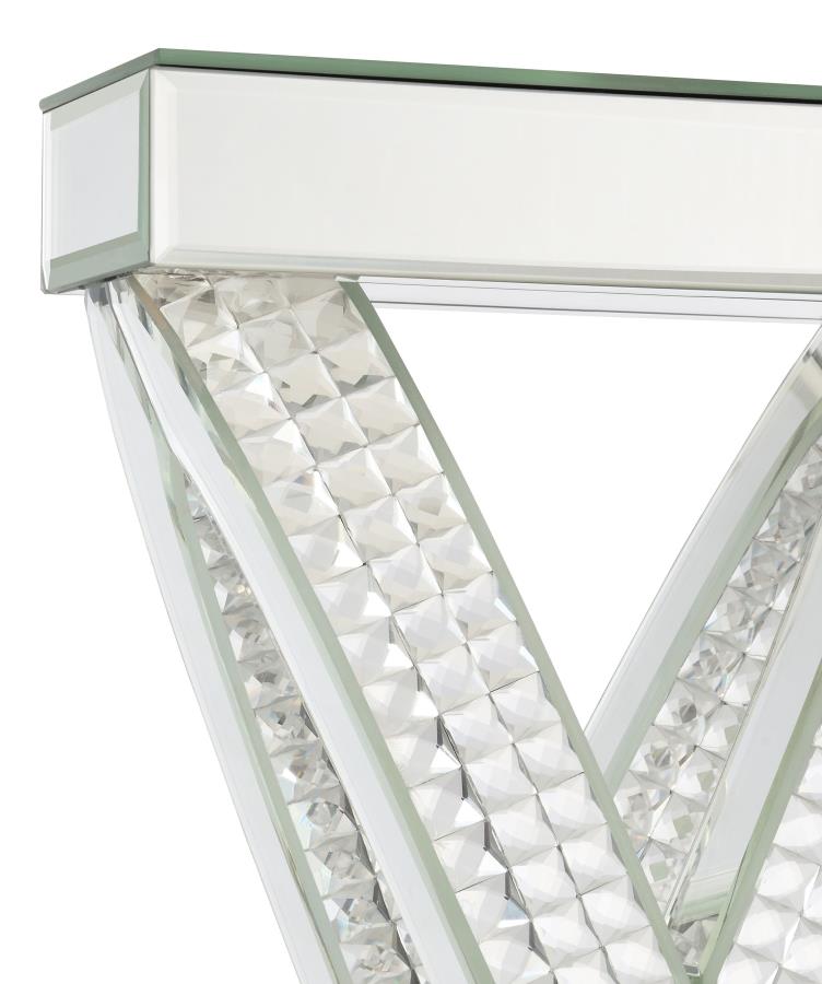 Dominick 31-inch Tapered Mirrored Acrylic Table Lamp Silver view 6