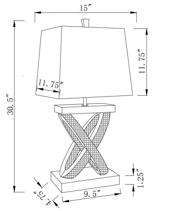 Dominick 31-inch Tapered Mirrored Acrylic Table Lamp Silver view 7