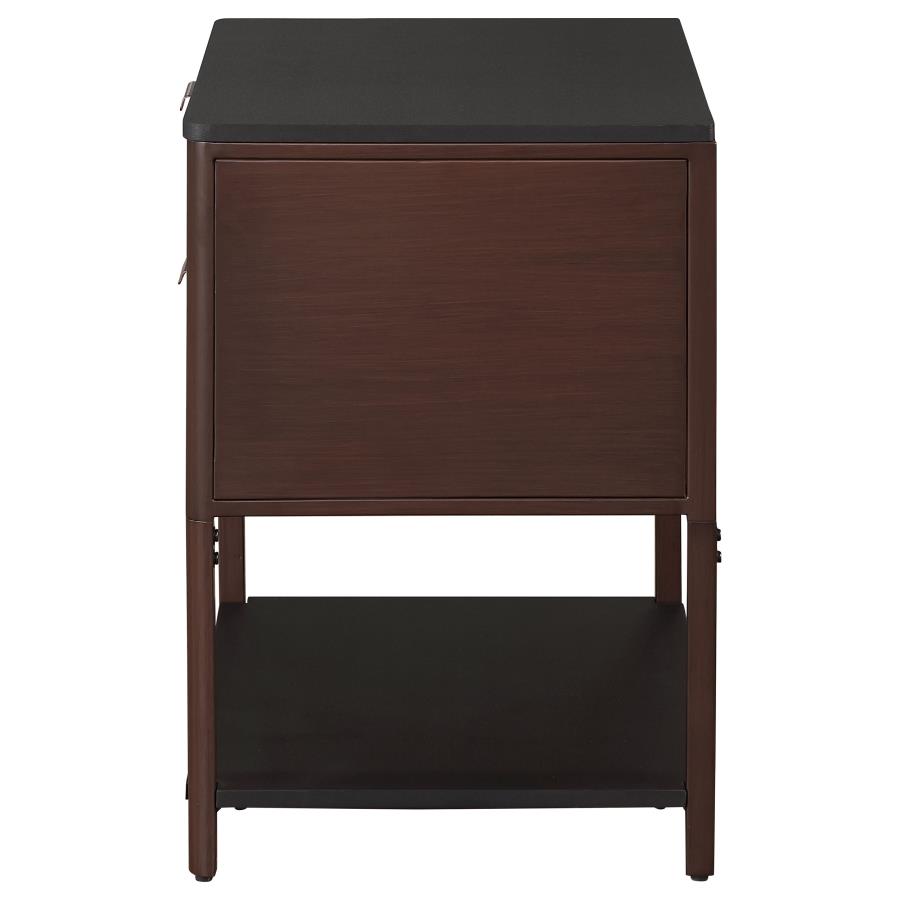 Zimmerlee 2-drawer Side Table with Shelf Rust Brown view 5