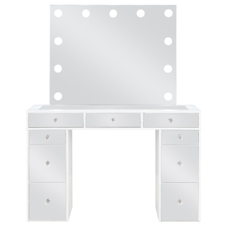 Regina Makeup Vanity Table Set with Lighting White view 4