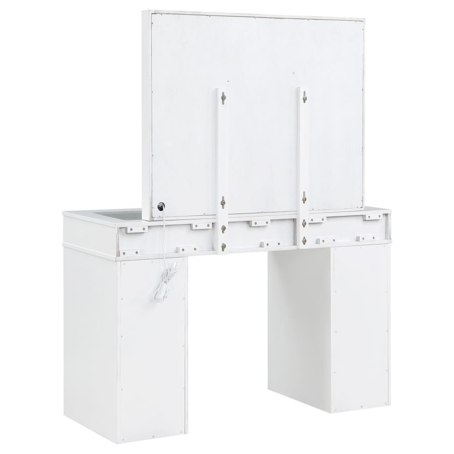 Regina Makeup Vanity Table Set with Lighting White view 7