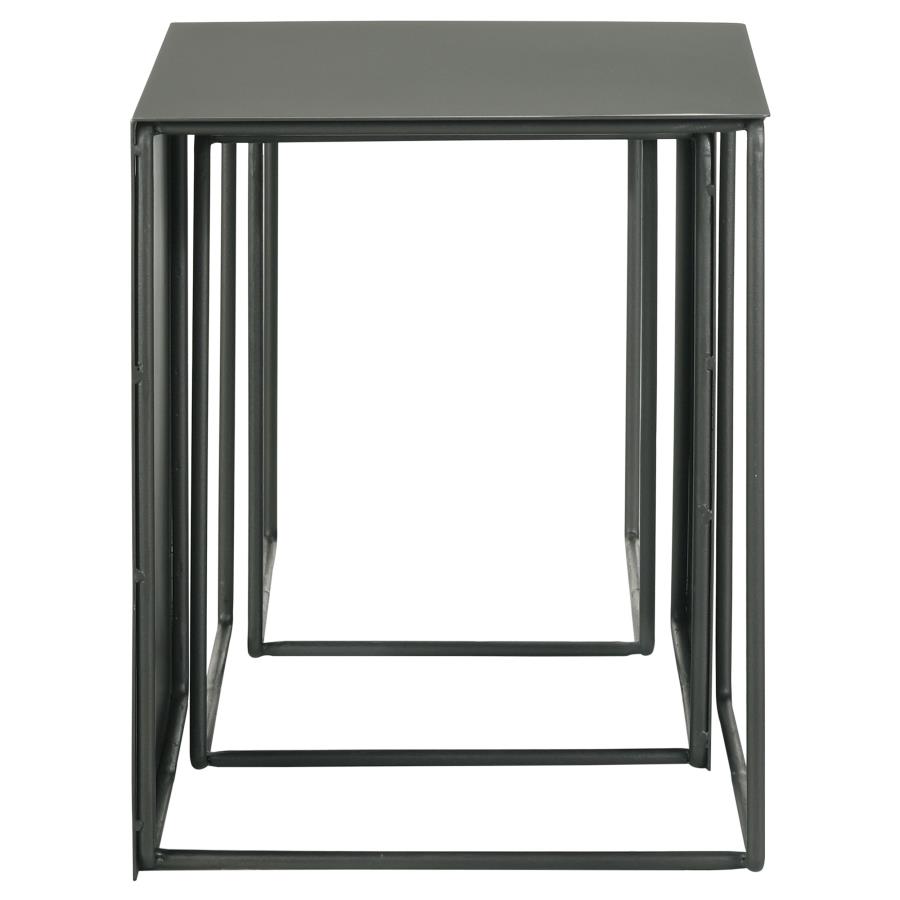 Imez 3-piece Rectangular Metal Nesting Table Set Grey view 5