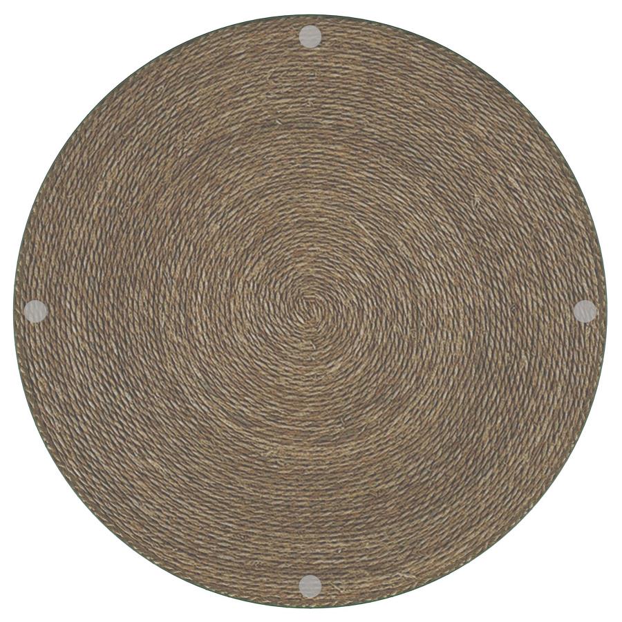 Halden Round Woven Seagrass Accent Side Table Light Brown view 4