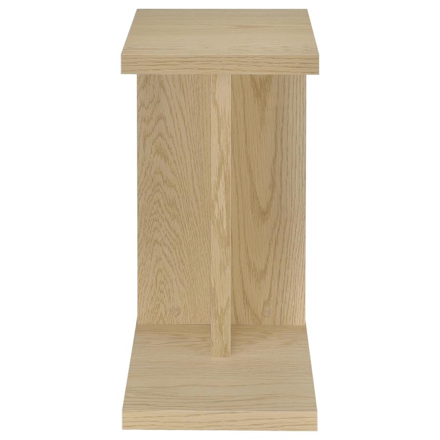 Clower Engineered Wood C-Shaped Sofa Side Table Light Oak view 3