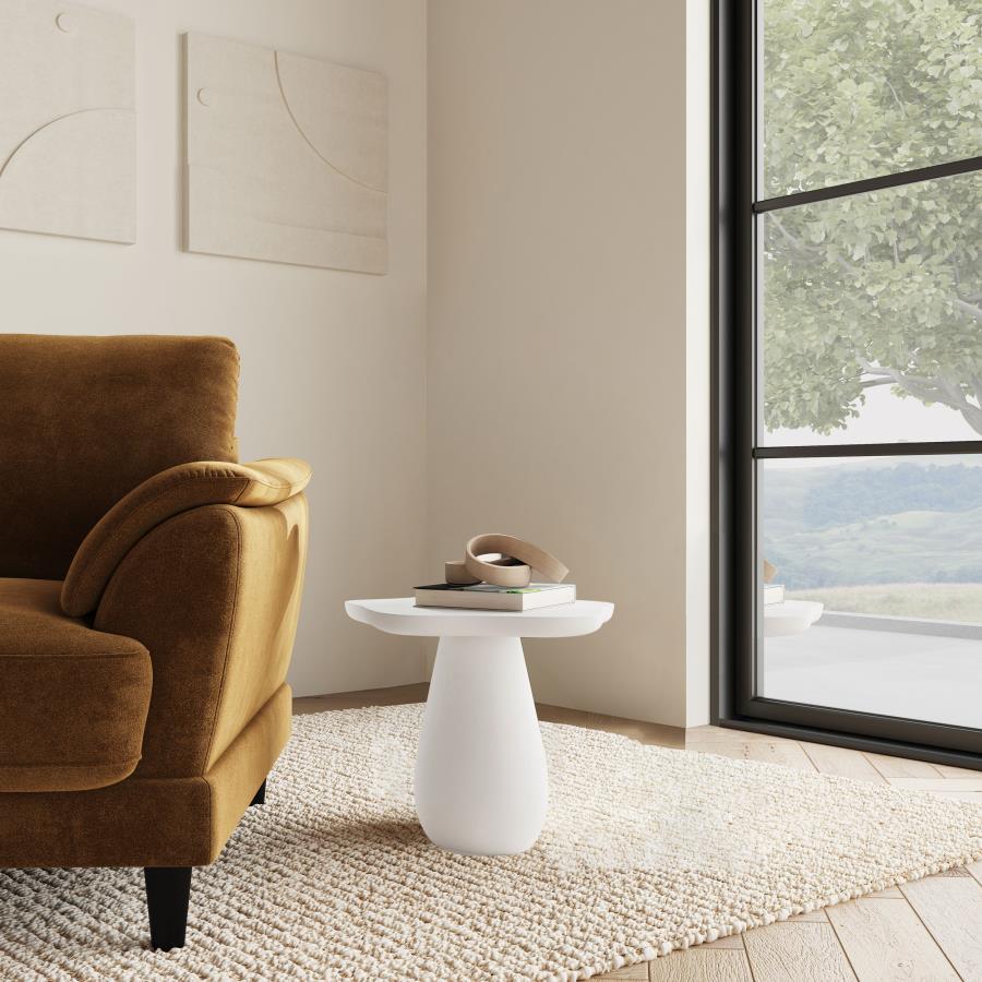 Perth 17-inch Side Table with Cloud-Shaped Top Off White view 2