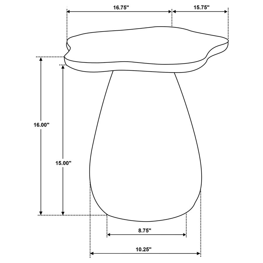Perth 17-inch Side Table with Cloud-Shaped Top Off White view 6