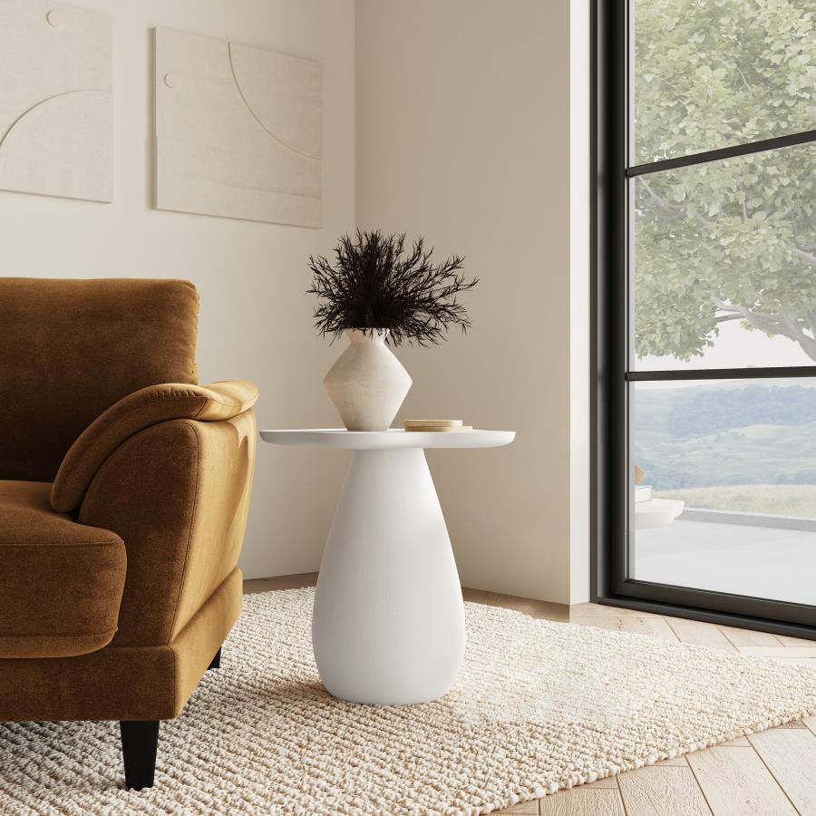 Perth 20-inch Side Table with Cloud-Shaped Top Off White view 2