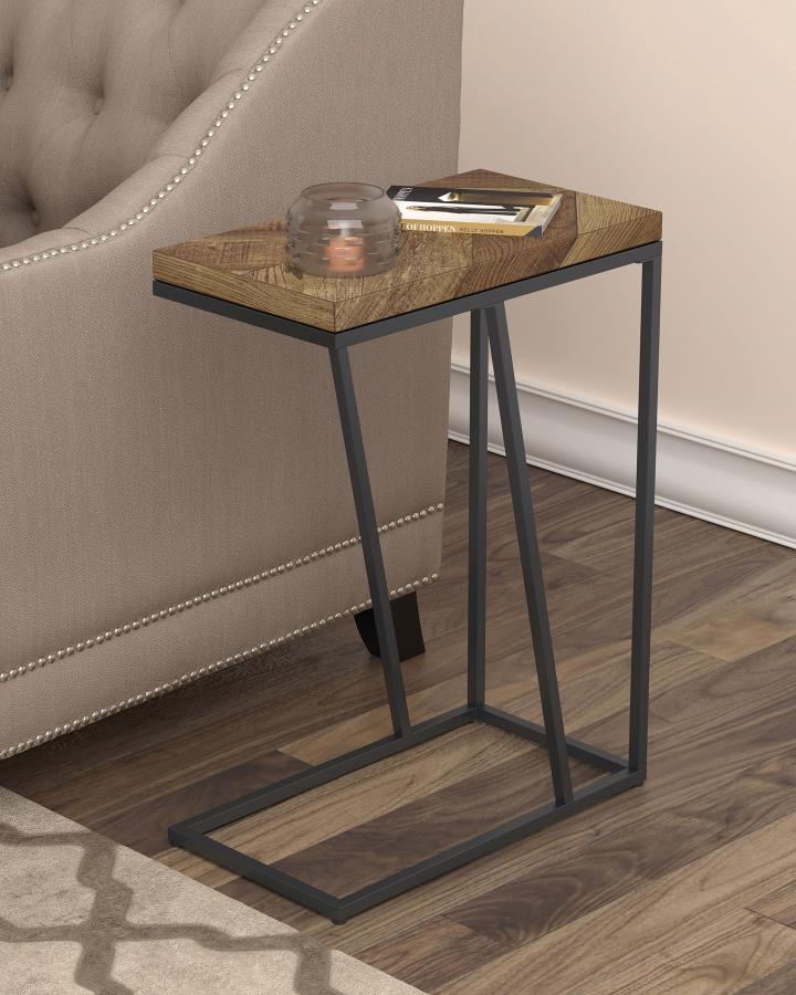 Sergio Engineered Wood C-Shaped Side Table Rustic Tobacco view 2