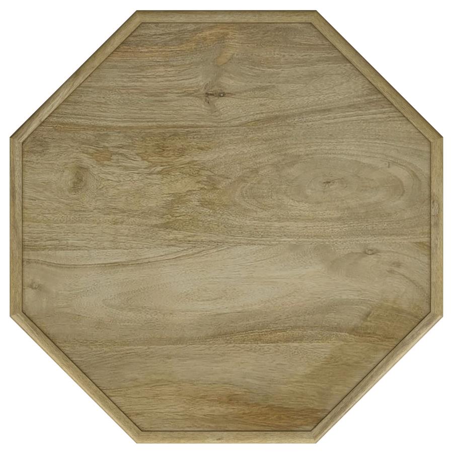 Torres Octagonal Solid Mango Wood Side Table Natural Brown view 4