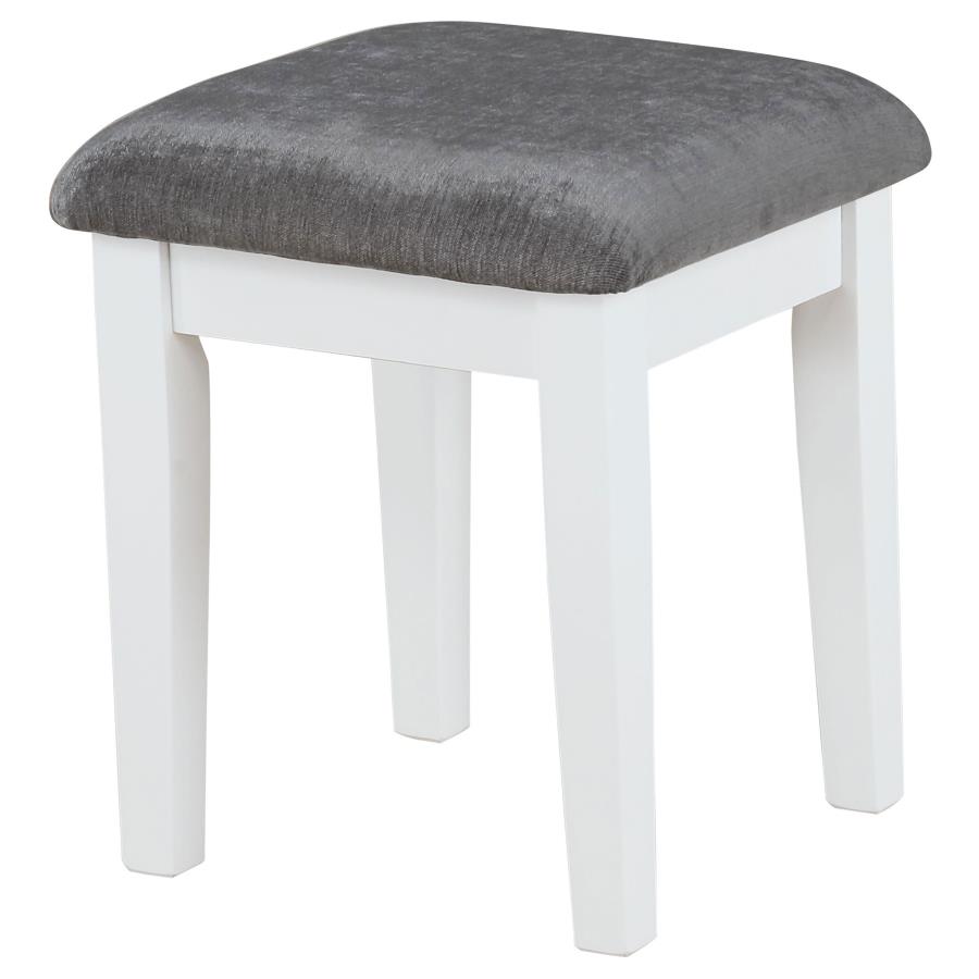 Elijah Vanity Set with Lighting & Stool White and Dark Grey view 4