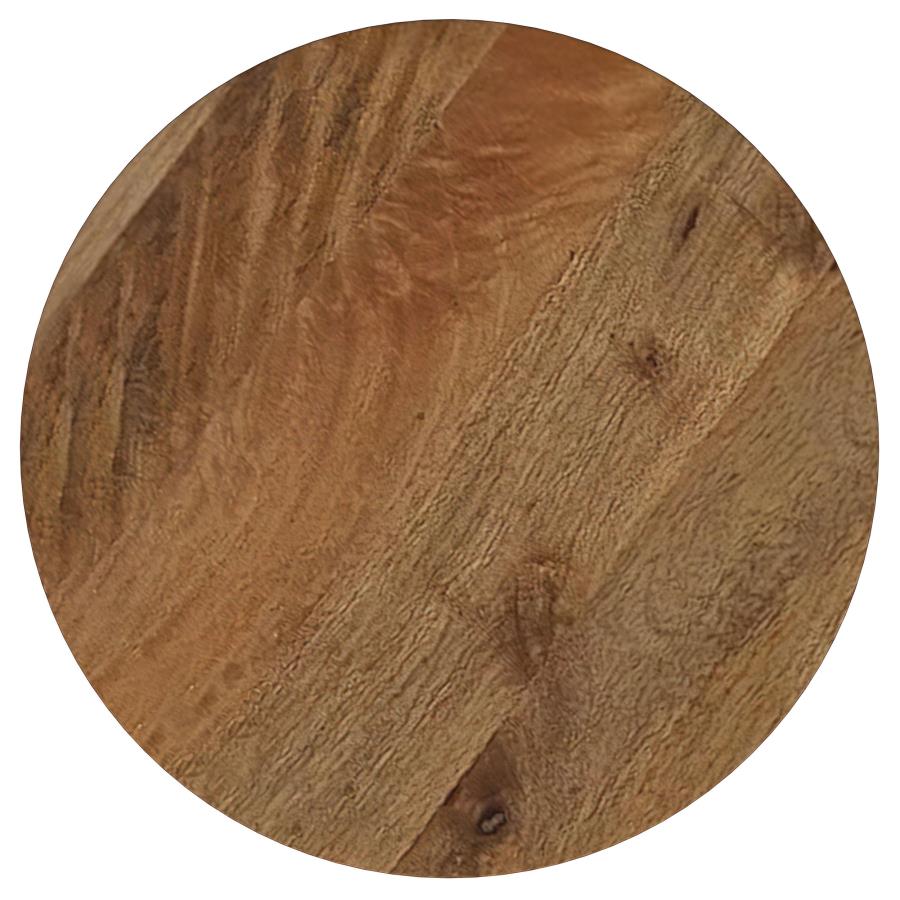 Aureo Round Solid Wood Accent Side Table Wild Honey view 4
