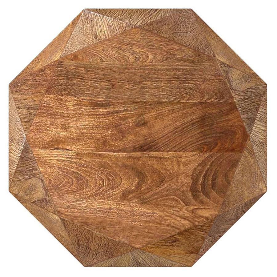 Jacinto Octagonal Solid Mango Wood Side Table Natural Brown view 3