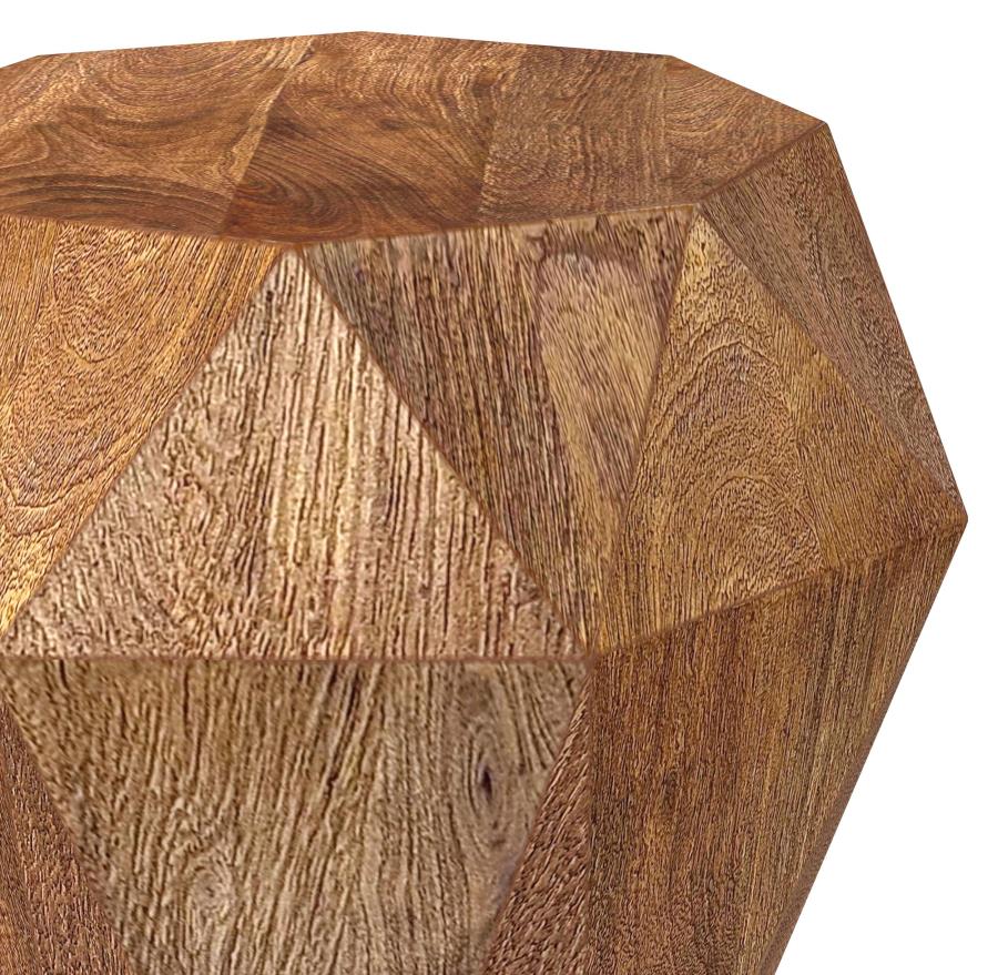 Jacinto Octagonal Solid Mango Wood Side Table Natural Brown view 4