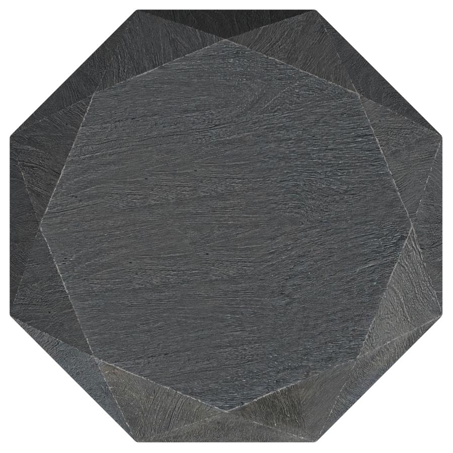 Jacinto Octagonal Solid Mango Wood Side Table Grey view 3