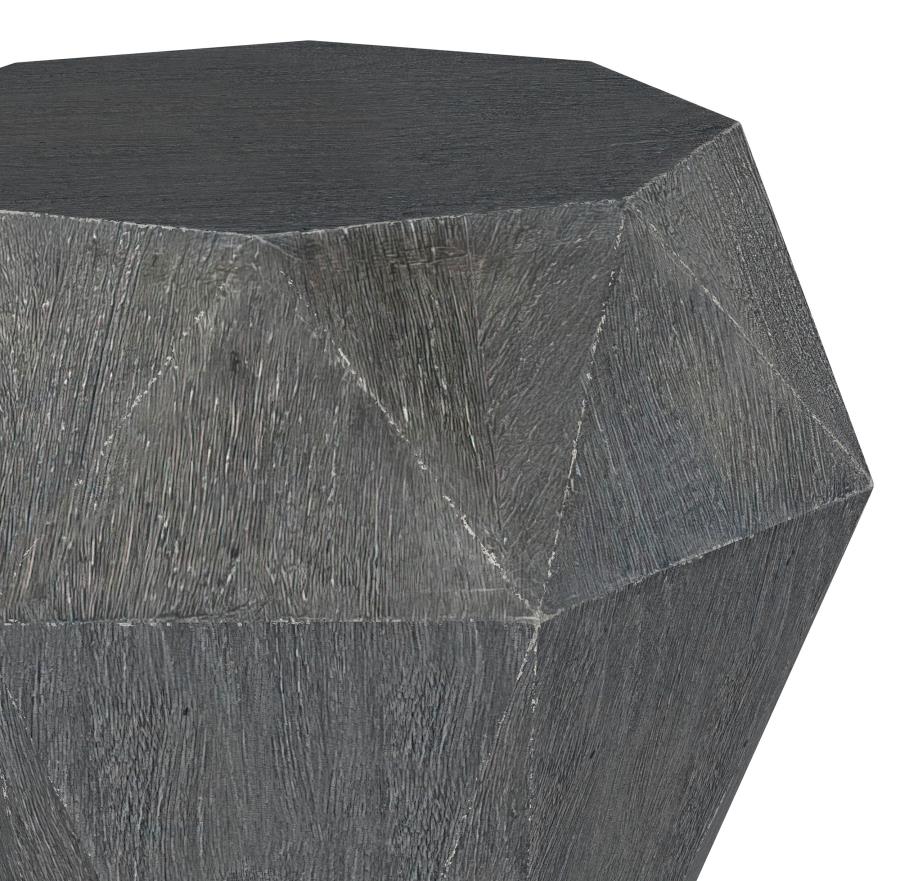 Jacinto Octagonal Solid Mango Wood Side Table Grey view 4
