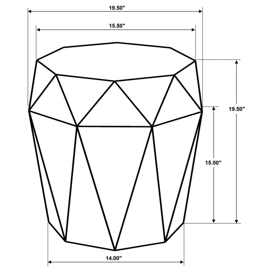 Jacinto Octagonal Solid Mango Wood Side Table Grey view 5