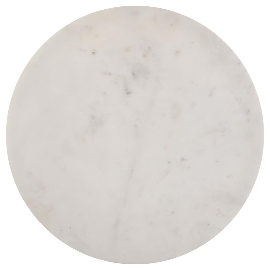 Miguel Round Marble Top Coffee Table White and Black view 5