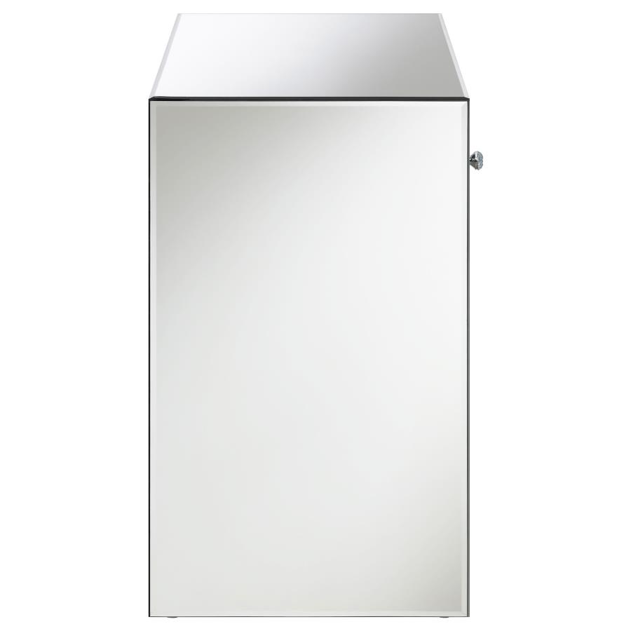 Coquette 1-drawer Mirrored Accent Side Table Silver view 6