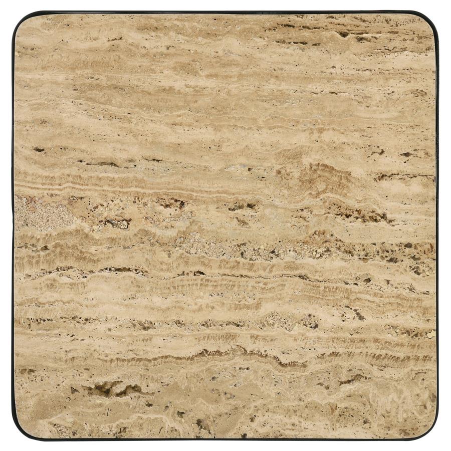Elyna Square Stone Top Accent Side Table Beige view 7