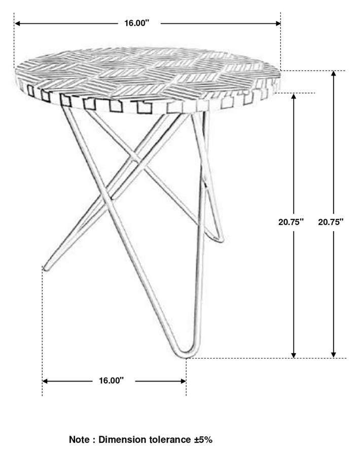 Xenia Round Bone Inlay Accent Side Table White and Gold view 5