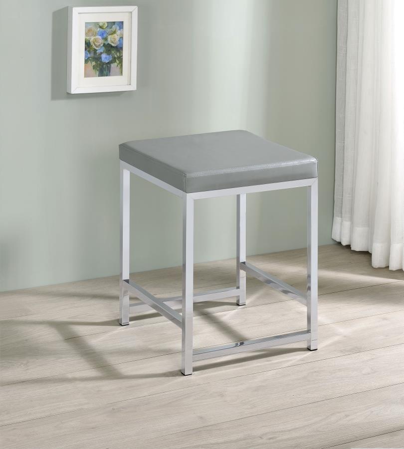 Umbridge Upholstered Square Padded Cushion Vanity Stool view 2
