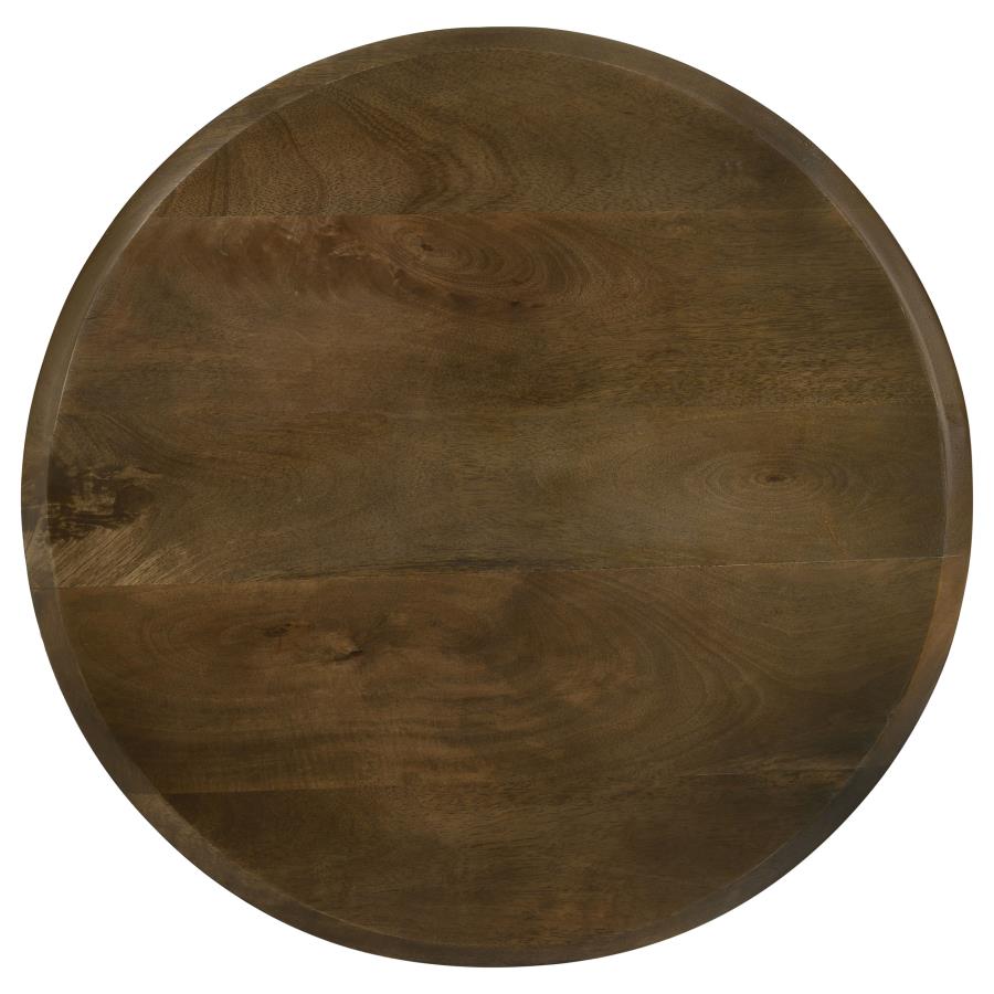Deja 3-piece Round Nesting Table Set Natural and Gunmetal view 7