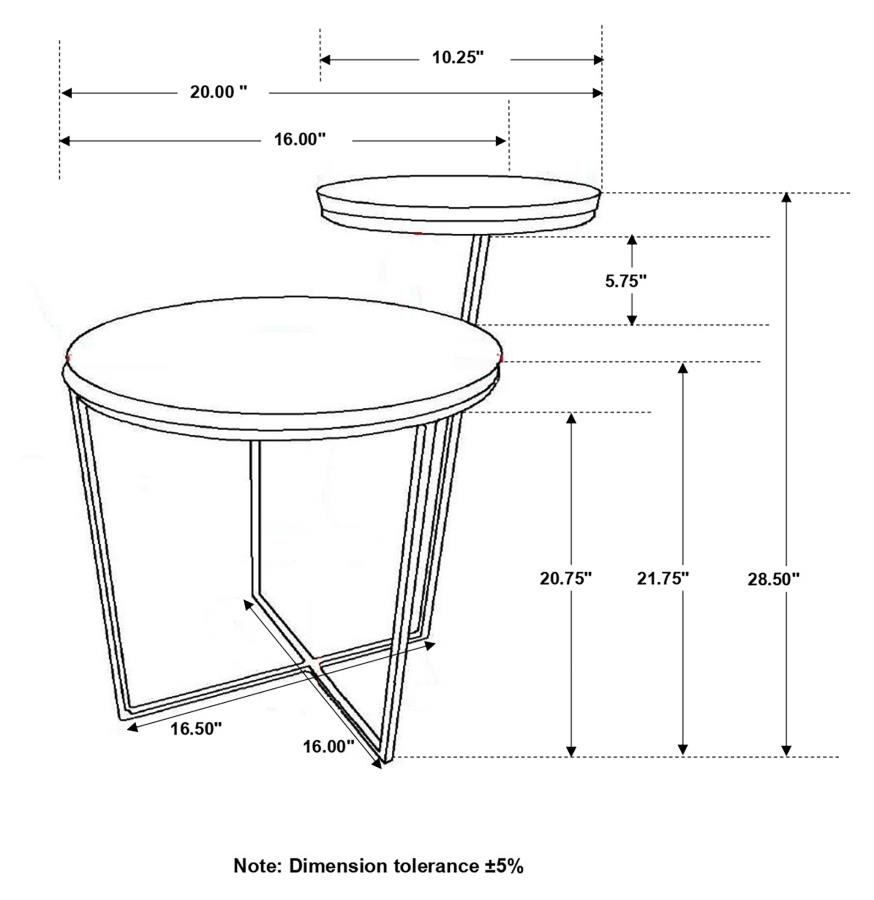 Yael Round Mango Wood Accent Side Table Natural and Gunmetal view 7