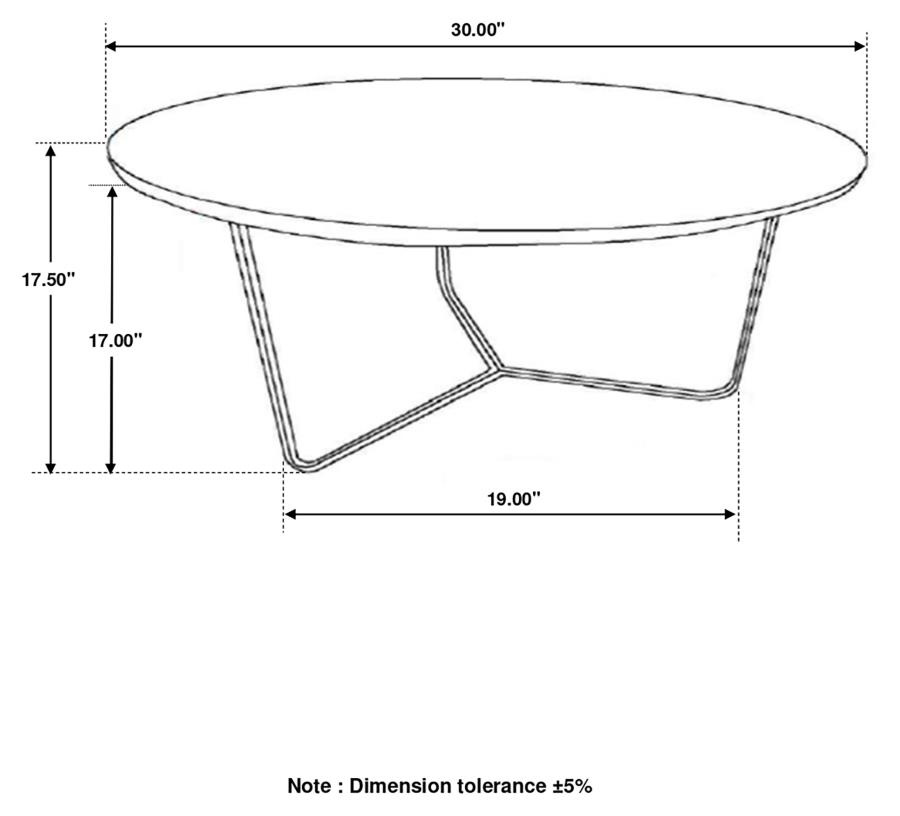 Yaritza Round Mango Wood Coffee Table Natural and Gunmetal view 7