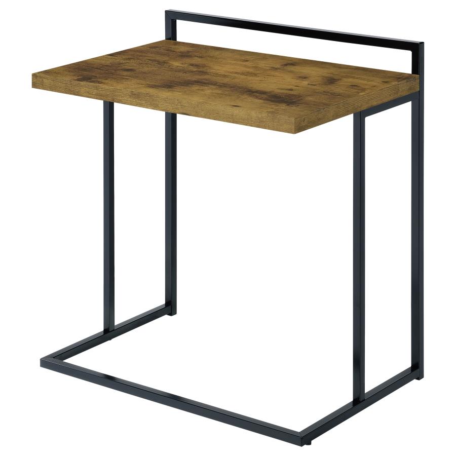 Dani Rectangular C-Shaped Sofa Side Table Rustic Nutmeg view 3