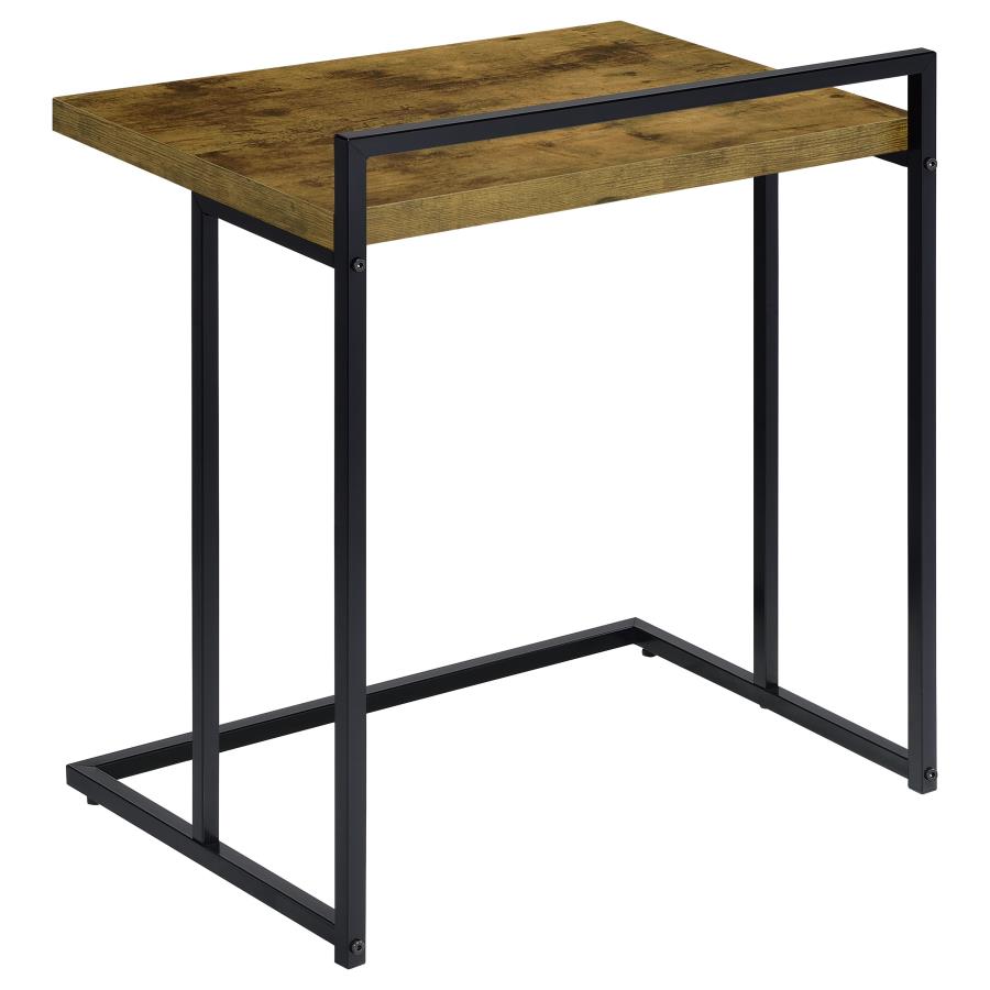 Dani Rectangular C-Shaped Sofa Side Table Rustic Nutmeg view 4