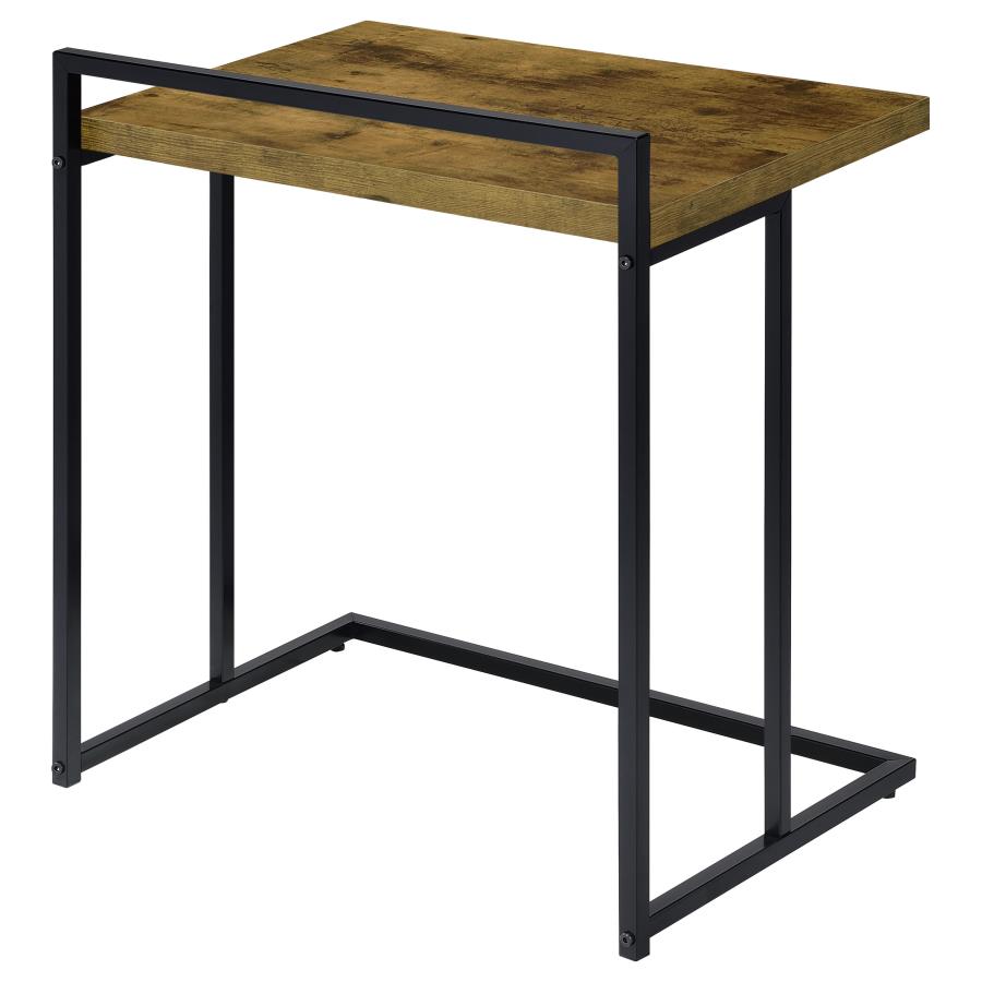 Dani Rectangular C-Shaped Sofa Side Table Rustic Nutmeg view 5