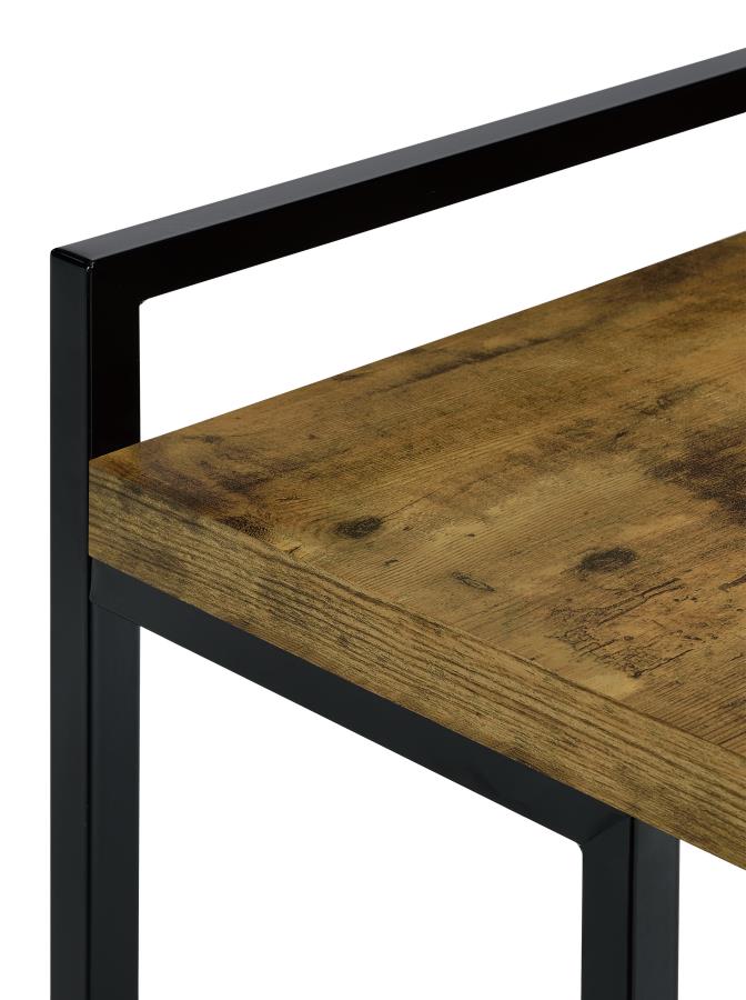 Dani Rectangular C-Shaped Sofa Side Table Rustic Nutmeg view 6