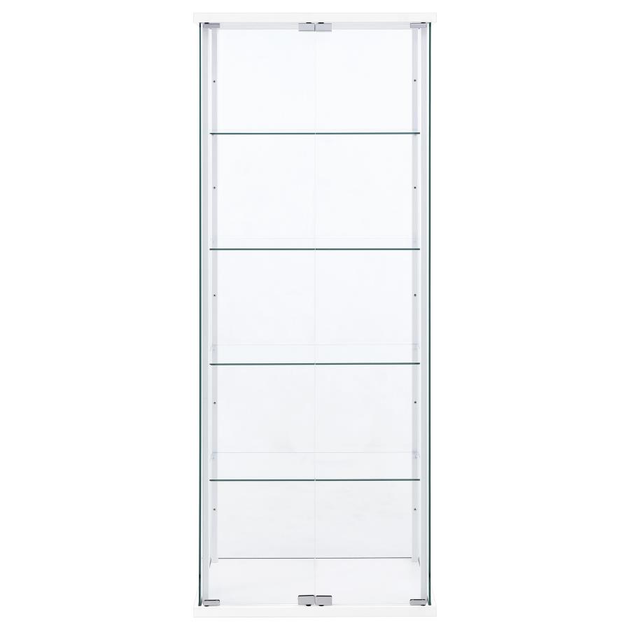 Delphinium 4-Shelf Clear Glass Curio Display Cabinet White view 3