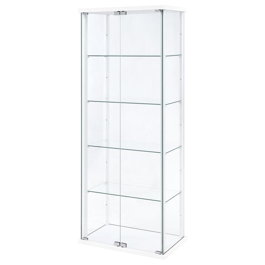Delphinium 4-Shelf Clear Glass Curio Display Cabinet White view 4