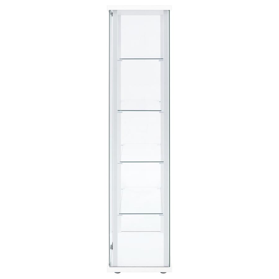 Delphinium 4-Shelf Clear Glass Curio Display Cabinet White view 5