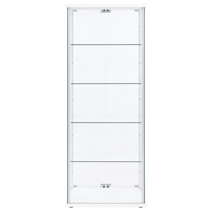 Delphinium 4-Shelf Clear Glass Curio Display Cabinet White view 7