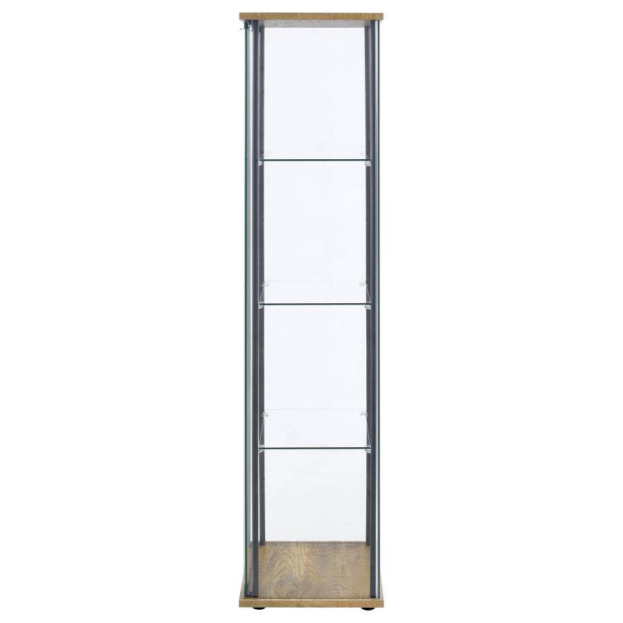 Bellatrix 3-shelf Clear Glass Curio Cabinet Mango view 4