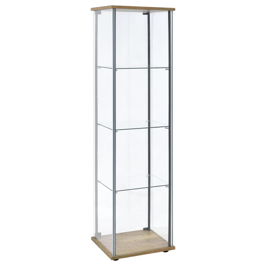 Bellatrix 3-shelf Clear Glass Curio Cabinet Mango view 5