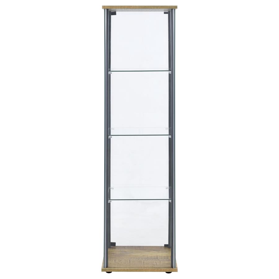 Bellatrix 3-shelf Clear Glass Curio Cabinet Mango view 6