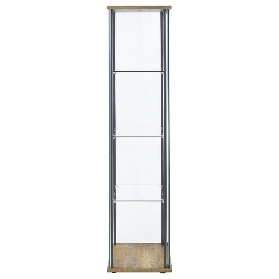 Bellatrix 3-shelf Clear Glass Curio Cabinet Mango view 7