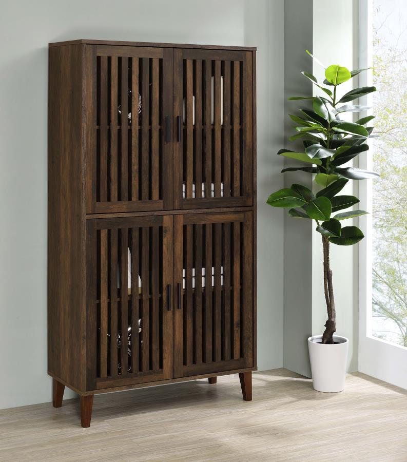 Elouise 4-door Engineered Wood Tall Accent Cabinet Dark Pine view 2