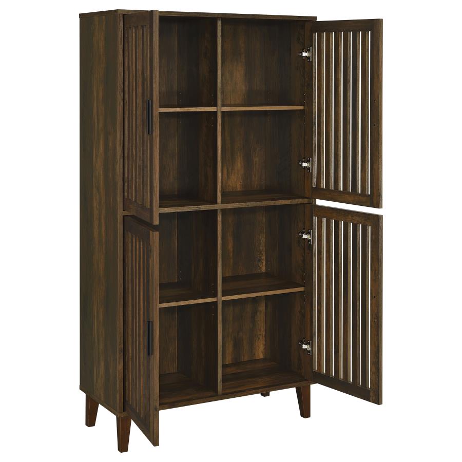 Elouise 4-door Engineered Wood Tall Accent Cabinet Dark Pine view 3