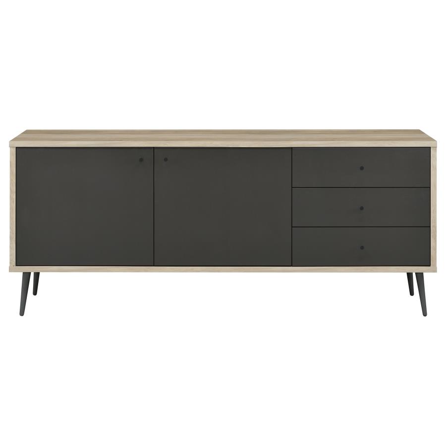 Maeve 2-door Engineered Wood Cabinet Antique Pine and Grey view 3