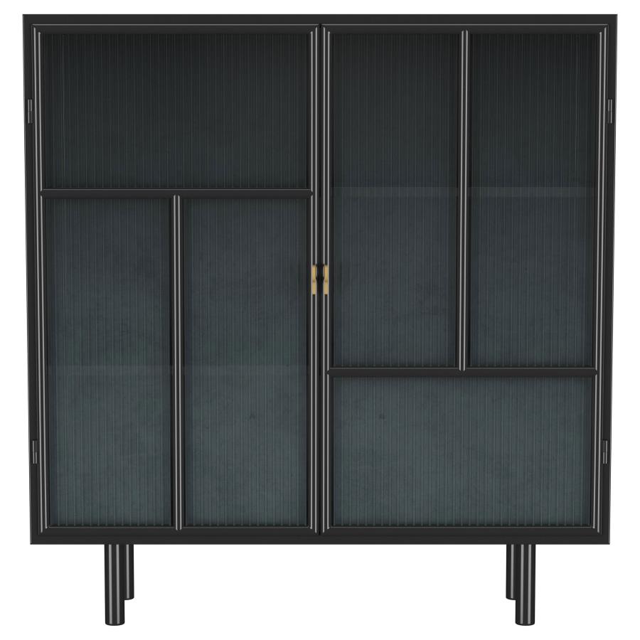 Dalia 2-door Accent Storage Cabinet with Shelving Black view 2