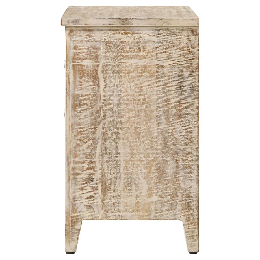 Mariska 3-drawer Wood Mandala Cabinet Distressed White view 5