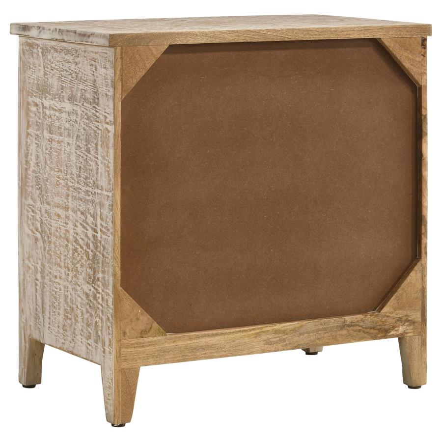 Mariska 3-drawer Wood Mandala Cabinet Distressed White view 6
