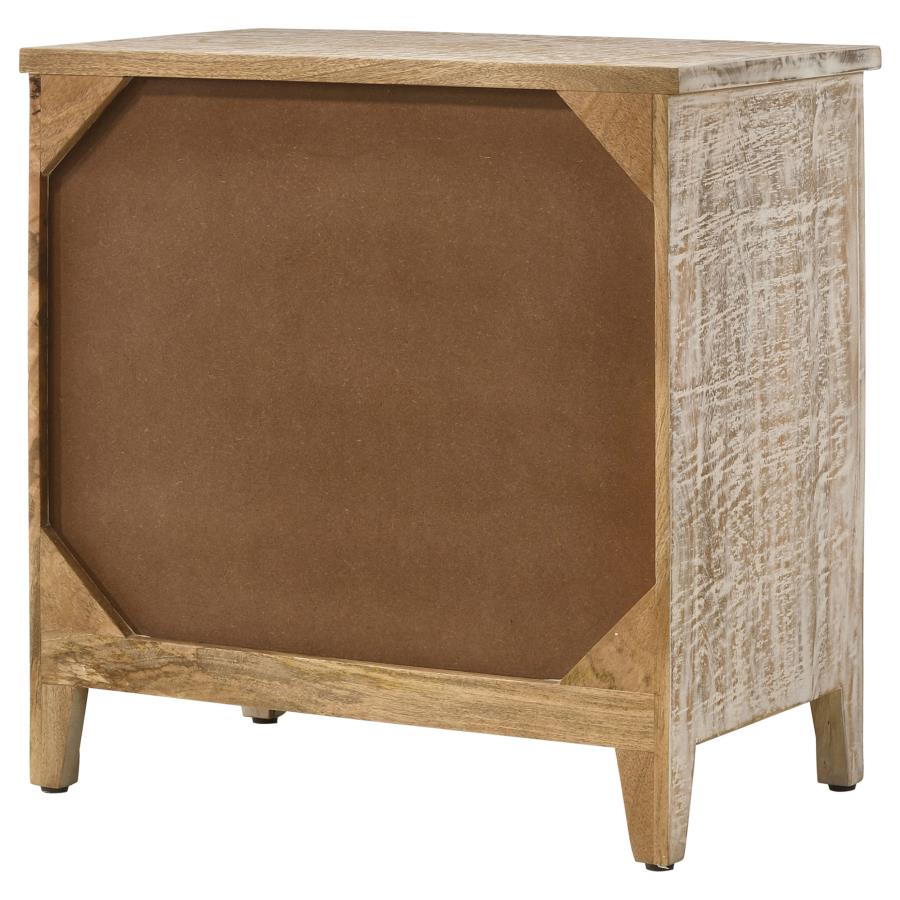 Mariska 3-drawer Wood Mandala Cabinet Distressed White view 7