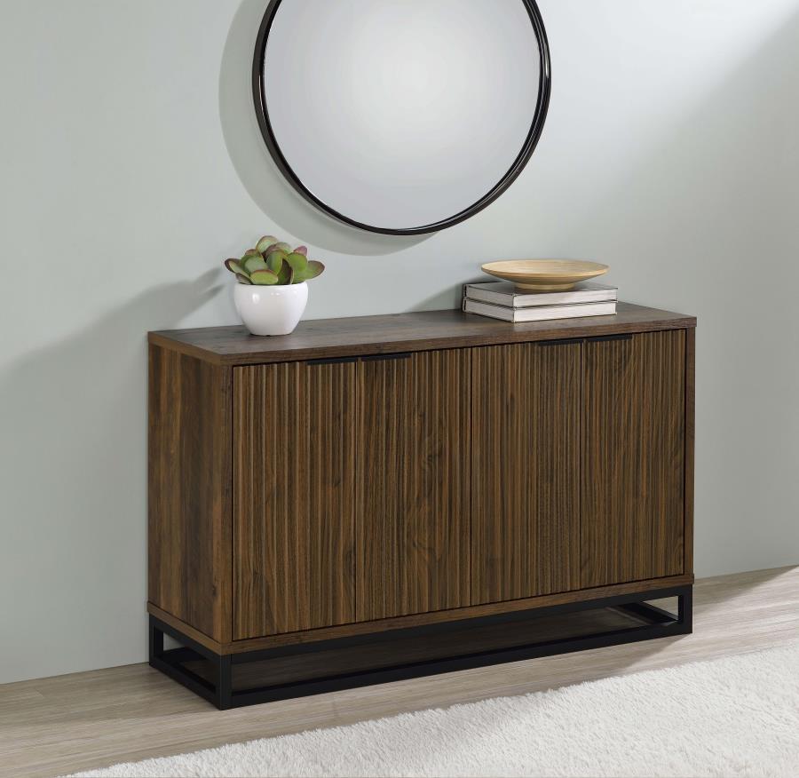 Ryatt 4-door Engineered Wood Accent Cabinet Dark Pine view 2